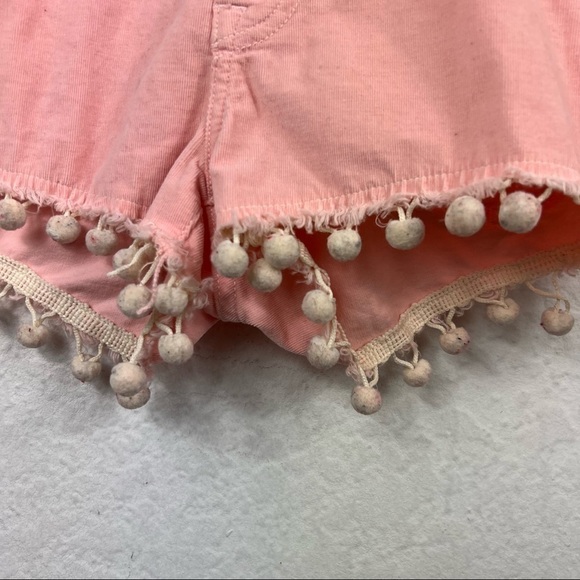 ❤️ WILDFOX Tassels Denim Cotton Shorts Pink - Picture 2 of 8